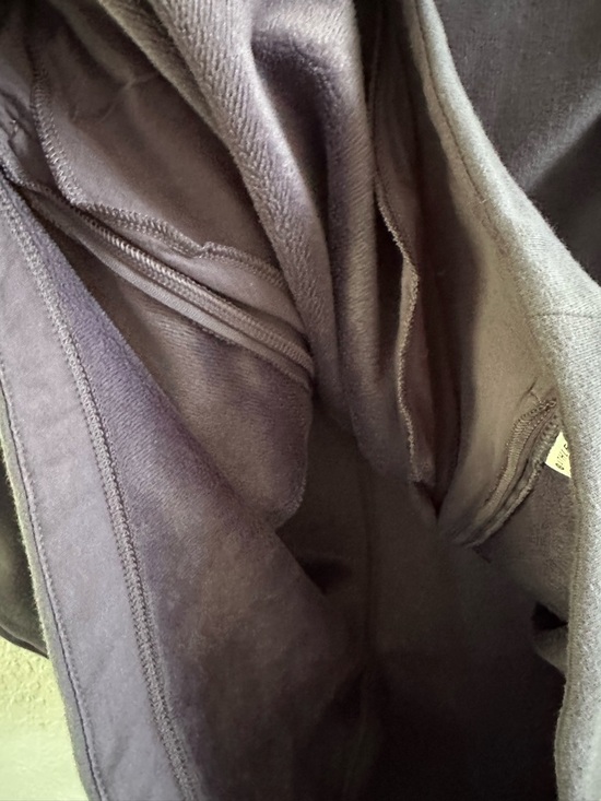 Athleta Cowl Neck Pullover Sweatshirt Large Purple Scuba Side Zip Pockets - Picture 6 of 16